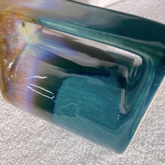 Vintage Rodolfo Padilla Artist Signed Green Purple Drip Glazed Mugs x2 - Picture 9 of 10